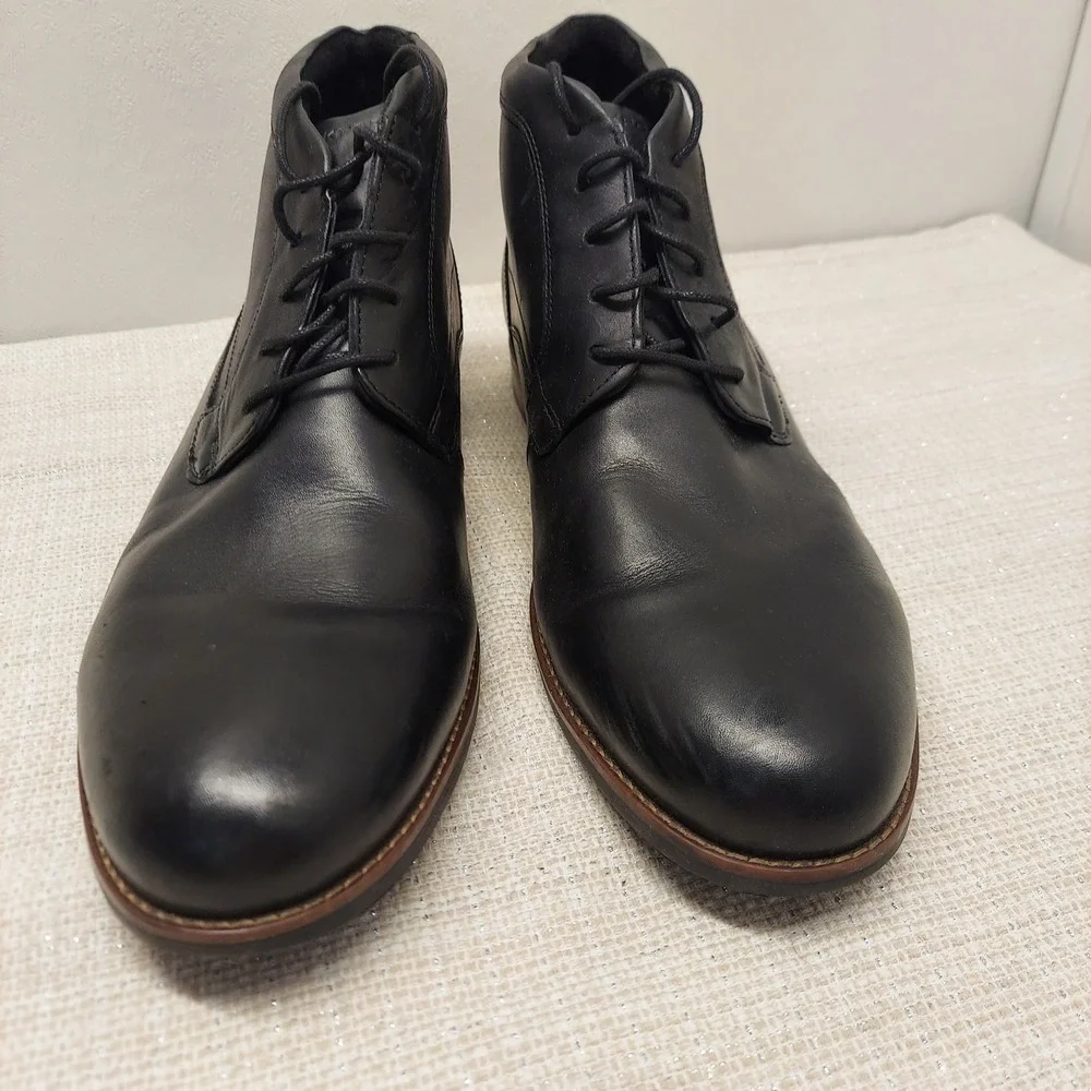 Rockport Essential Details Waterproof Chukka Boots Black Leather Mens 13 CH4801